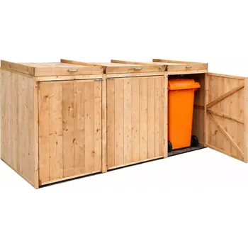 Popelnice Ráj dřeva Jacer Kryt na tři popelnice 210 x 120 x 80 Dřevěný kryt na popelnice Zahrada