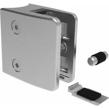 Zábradlí Hahn Steel Držák skla 65x55mm pro sloupek O42,4 mm, model 24 – ZAMAK slitina, surový stav