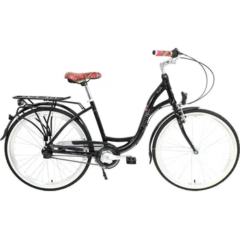 Městské kolo kolo STORM Dublin Alu 26" 3sp. 17" černé / růžová mašle