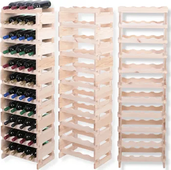 Stojan na víno Stojan na víno modulární regál na lahve 11x4 lahví VELKÝ, MONTÁŽ BEZ NÁŘADÍ