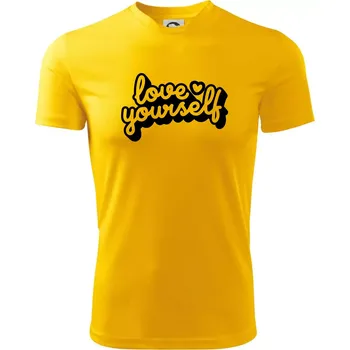 Pánské tričko Love Yourself - Pánské triko Fantasy sportovní (dresovina) - 2XL ( Žlutá )