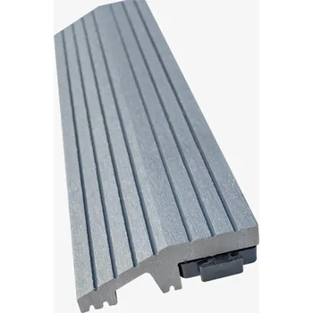 WPC rovná ukončovací lišta k dlaždicím, rozměr 300x75 mm, barva šedá Rozměry: 300x75x24 mm, Materiál: WPC