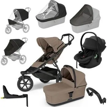 Kočárek Thule Urban Glide 3 Kompletní kočárek + Autosedačka Maple + Základna + Příslušenství - Taupe/Taupe