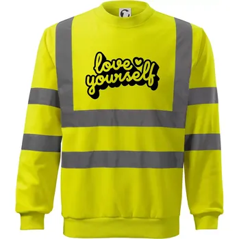 Pánská mikina Love Yourself - Reflexní mikina - XL ( Neonově žlutá )