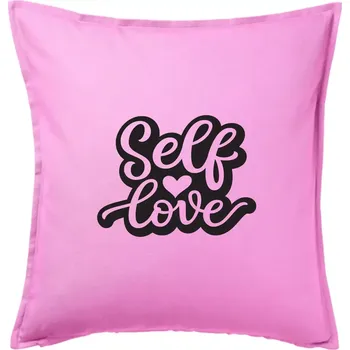 Polštář Self love - Polštář 50x50 - 50x50 - Pouze potah ( Růžová )