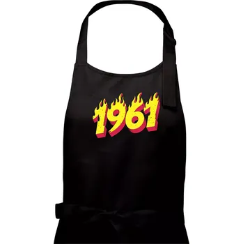 Kuchyňská zástěra Narozeniny v ohni 1961 - Pánská zástěra na vaření - Univerzální velikost ( Černá )
