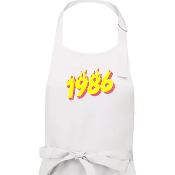 Kuchyňská zástěra Narozeniny v ohni 1986 - Dámská zástěra na vaření - Univerzální velikost ( Bílá )