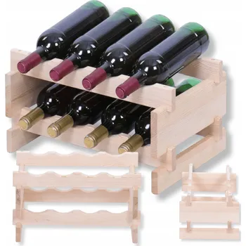 Stojan na víno Stojan na víno modulární regál na lahve 2x4 lahví ÚZKÝ ECO BEZ NÁŘADÍ