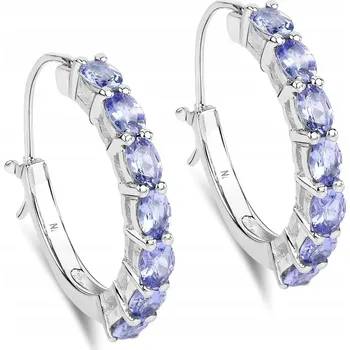 Náušnice Přírodní Tanzanit Stříbrné Náušnice