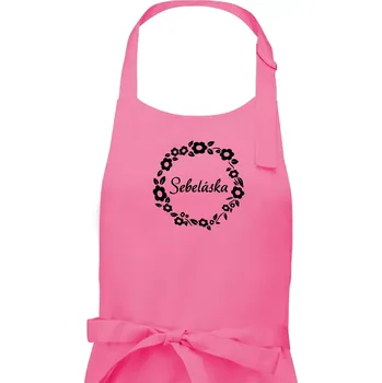 Kuchyňská zástěra Sebeláska - Dámská zástěra na vaření - Univerzální velikost ( Růžová )