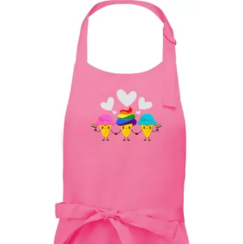Kuchyňská zástěra LGBT zmrzliny - Dámská zástěra na vaření - Univerzální velikost ( Růžová )