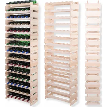 Stojan na víno Stojan na lahve modulární regál na víno 15x6 lahví VYSOKÝ BEZ NÁŘADÍ
