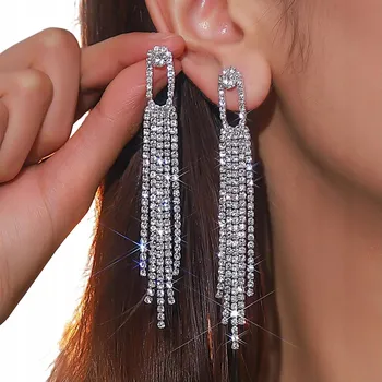 Náušnice Dlouhé Náušnice CrysTall se stříbrnými zirkony