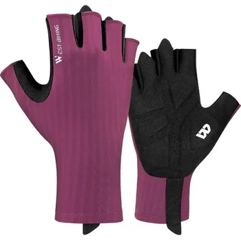 Rukavice WEST BIKING Unisex prodyšné protiskluzové cyklistické poloprstové rukavice M FIALOVÁ
