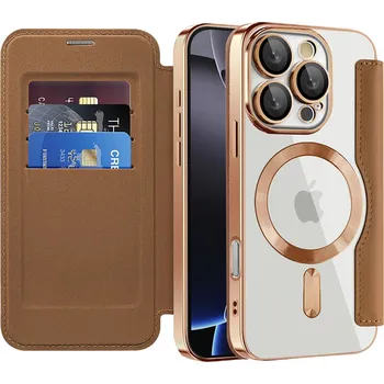 Pouzdro na mobilní telefon Techsuit - Pouzdro SmartMag Book - iPhone 16 Pro Max - hnědé