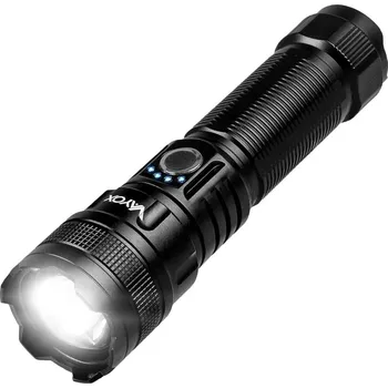 Svítilna VAYOX Akumulátorová svítilna VA0179, 600lm, ZOOM, powerbanka 160 MM ČERNÁ