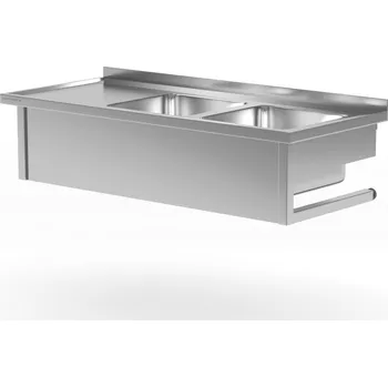 Jídelní stůl TECHNICA Nástěnný stůl s pravým dvojitým dřezem 1100x600x300 mm | TECHNICA, 222WP1160