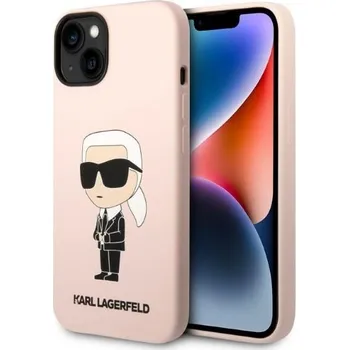 Pouzdro na mobilní telefon Karl Lagerfeld - Silikonový MagSafe (KLHMP14MSNIKBCP) - iPhone 14 Plus - Pink Ikonik