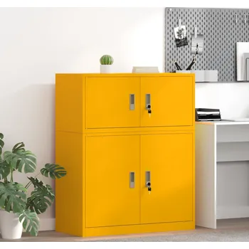Zásuvkový kontejner vidaXL Úložná skříňka Hořčicově žlutá 90 x 40 x 40 cm Ocel [891631]