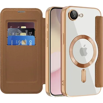 Pouzdro na mobilní telefon Techsuit - Pouzdro SmartMag Book - iPhone 16e - hnědé