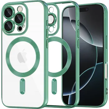 Pouzdro na mobilní telefon Techsuit - Luxusní křišťálový MagSafe - iPhone 16 Pro - světle zelený