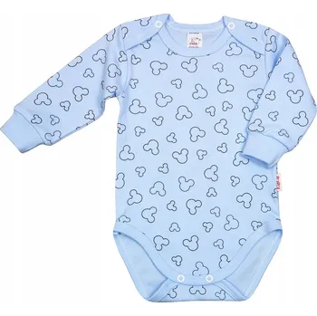 Kojenecký body Body s DLOUHÝM rukávem, 2 patentky, MYSZKA (Myška - Myška = Myška - Mouse) Světle Modrá (Modrá = Blue) velikost 74 KLEKLE