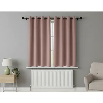 Zatemňovací krátký závěs s kroužky "BLACKOUT" NEW VITORIA 135x160 cm růžová (cena za 1 kus) Mybesthome