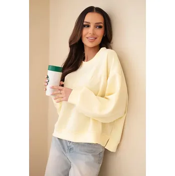 Dámská mikina Dámská mikina s výšivkou volného střihu máslová žlutá UNI