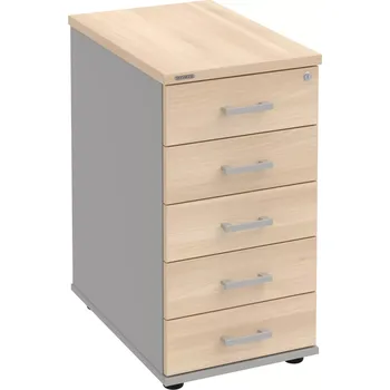 Zásuvkový kontejner Kancelářský kontejner K 35 C P - AKÁT , ŠEDÁ