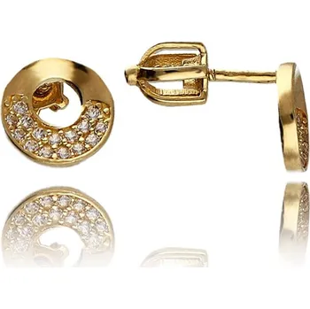 Náušnice MOISS náušnice ze žlutého zlata KRUH