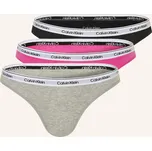 Calvin Klein 3 Kusy Slipů, růžová / šedá / černá