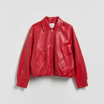 Dámské sako Reserved - Bunda bomber - červená - 449IA-33X - 449IA-33X-XL