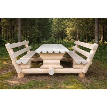 Zahradní sestava Stůl s lavicemi z masivu (Stůl s lavicemi z masivu)