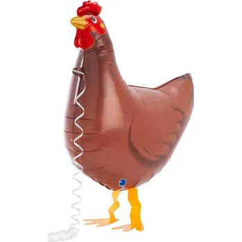 Chodící fóliový balónek 56cm Slepice