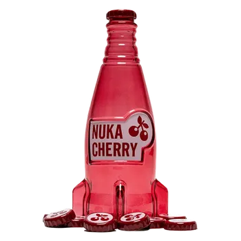Láhev Fallout Nuka-Cola Cherry skleněná červená láhev a uzávěry
