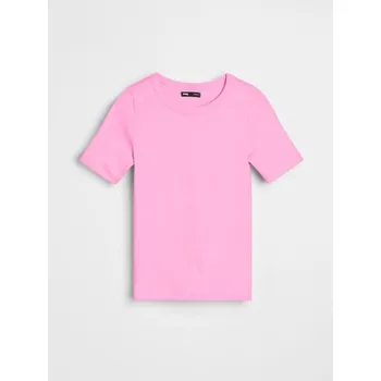 Dámské tričko Sinsay - Bavlněné tričko Basic - růžová - 647EU-30X - 647EU-30X-S