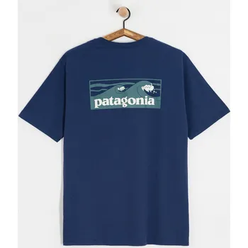 Pánské tričko Patagonia Boardshort Logo Pocket Responsibili (clement blue) L, modrá