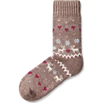 Pánské ponožky Vlnka Ponožky s ovčí vlnou Merino sobí láska hnědá velikost 43-46