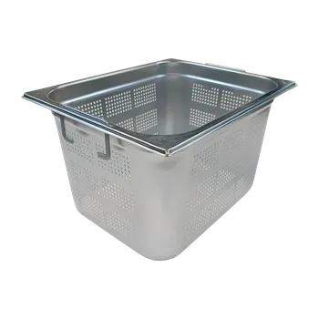 Gastronádoba děrovaná GN 1/2 - 200 ucha zasouvací nerezová | REDFOX - GND 1/2-200 U