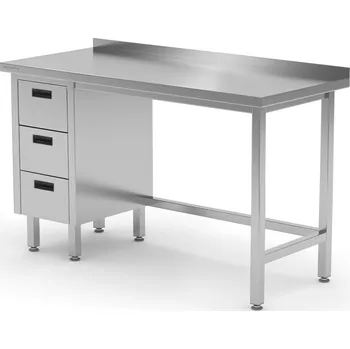 Jídelní stůl TECHNICA Nástěnný stůl se třemi zásuvkami vlevo 1000x600x850 mm | TECHNICA, 1243L1060