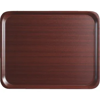 Obdélníkový protiskluzový servírovací tác Mykonos v mahagonovém provedení, Cambro, obdelníkový tvar, Mahagon, 360x460mm