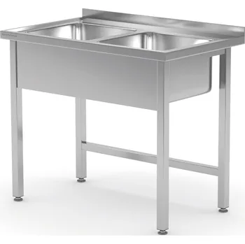 Jídelní stůl TECHNICA Dvojitý dřezový stůl bez police 1000x600x850 mm | TECHNICA, 2221060