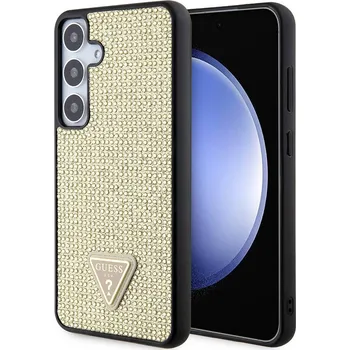 Pouzdro na mobilní telefon Guess - Trojúhelník s kamínky (GUHCS24MHDGPPD) - Samsung Galaxy S24 Plus - Zlatý