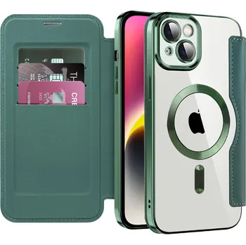 Pouzdro na mobilní telefon Techsuit - Pouzdro SmartMag Book - iPhone 14 Plus - zelené