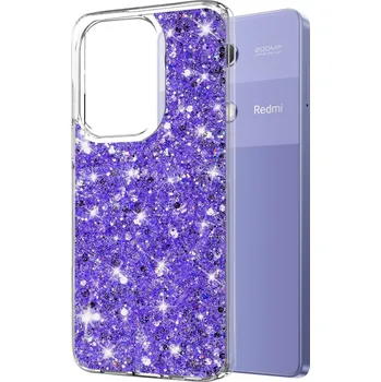 Pouzdro na mobilní telefon Techsuit - Sparkly Glitter - Xiaomi Redmi Note 13 Pro 4G - fialová