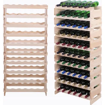 Stojan na víno Stojan na láhve modulární regál na víno 10x6 lahví VELKÝ, MONTÁŽ BEZ NÁŘADÍ