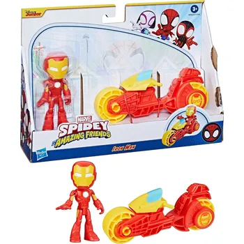 Hračka Hasbro Marvel Spidey a jeho přátelé - Iron Man s motorkou
