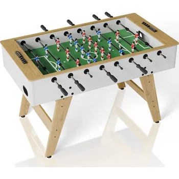 FurniGO Stolní fotbal 142x76x88 cm - přírodní/bílý