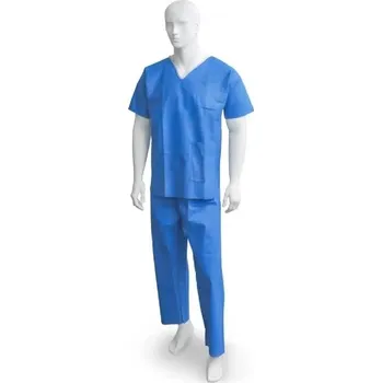 Jednorázový oděv Opero jednorázový chirurgický set tunika + kalhoty SMMS, modrý, vel. L