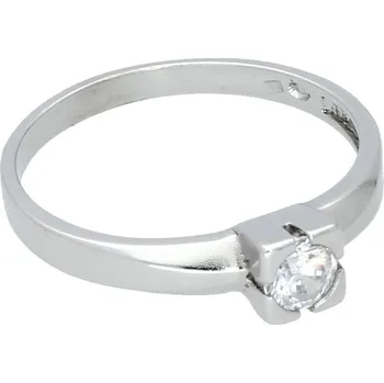 Prsten Goldstore Stříbrný lesklý prsten třpytivý zirkon Velikost: 56